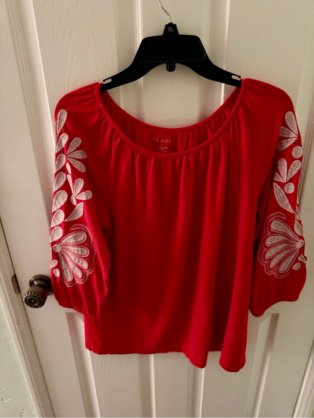Talbots Embroidered Peasant Top Size Medium